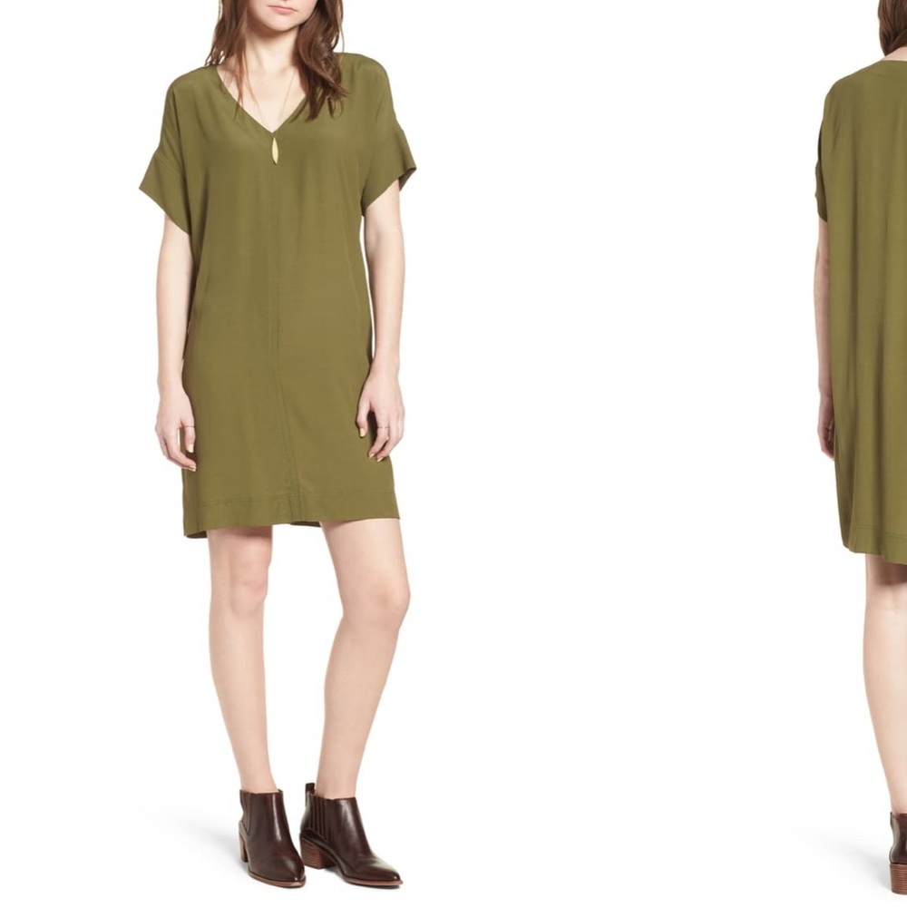 NEW • Madewell • Novel Shift Mini Dress Olive